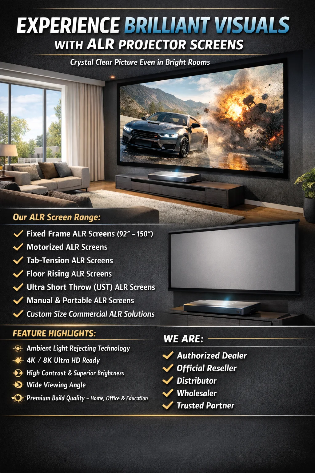 FORMOVIE Rear ALR Projector Screen Dealer Delhi