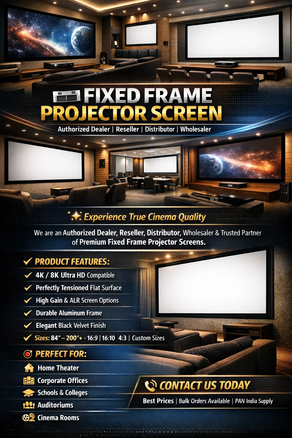 Fixed Frame Projector Screen