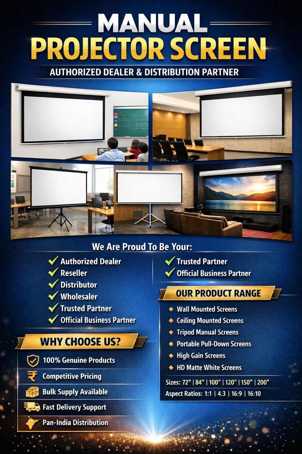 INLIGHT Manual Projector Screen