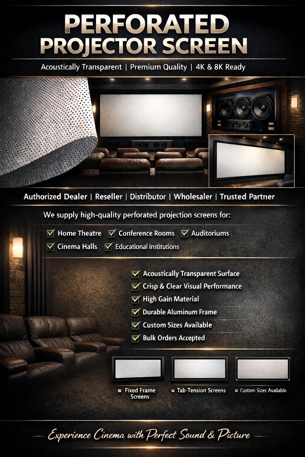 Best Perforated Projector Screen Supplier in India - Vande Bharat