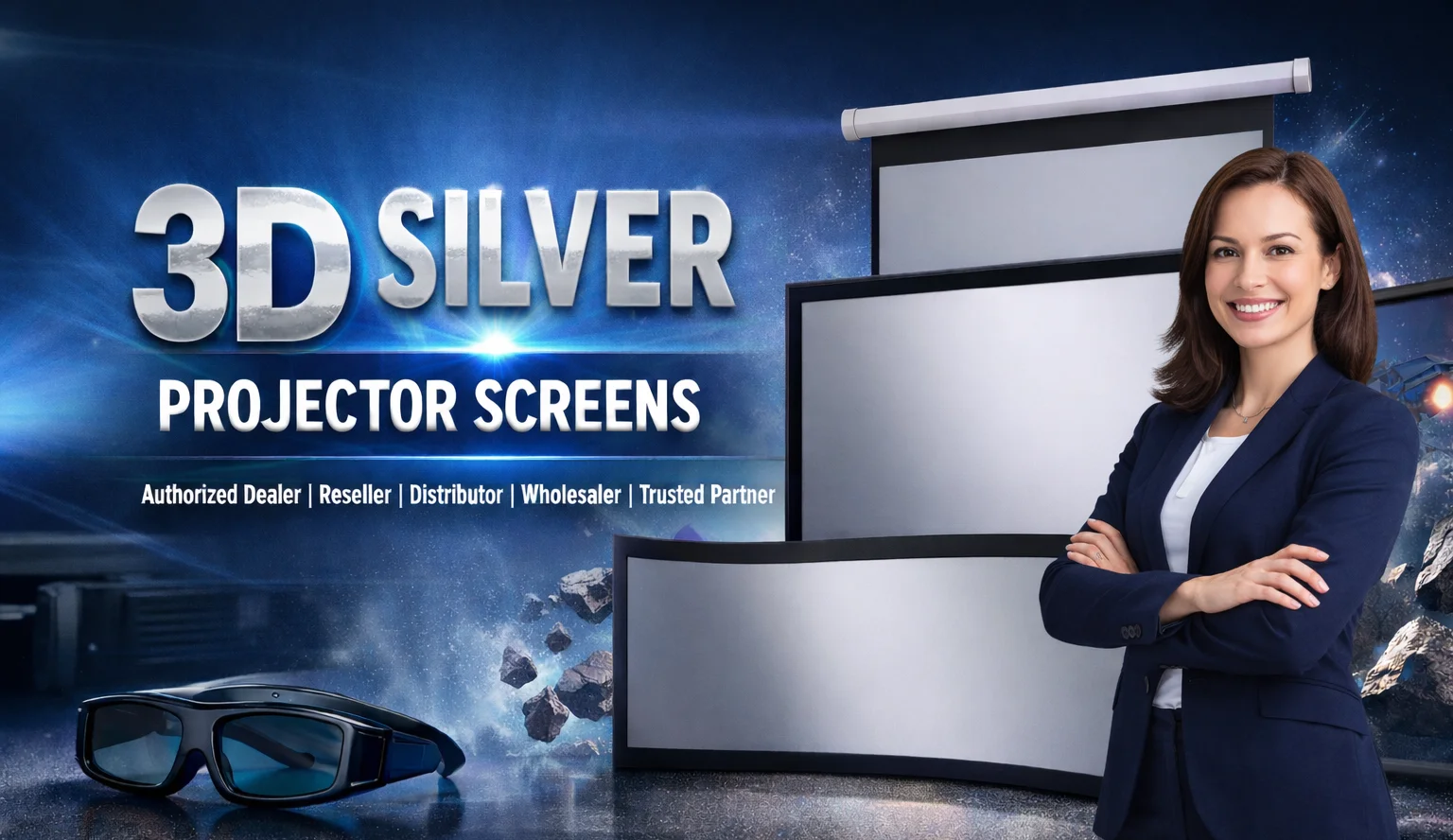 Draper 3d Silver Projector Screen
