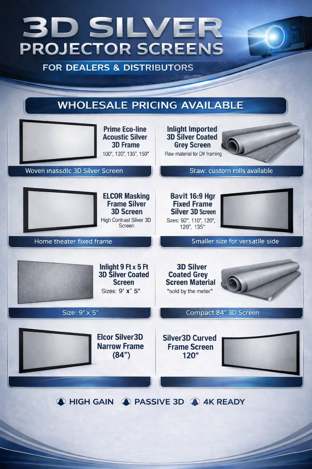 Best Draper 3d Silver Projector Screen Supplier in India - Vande Bharat