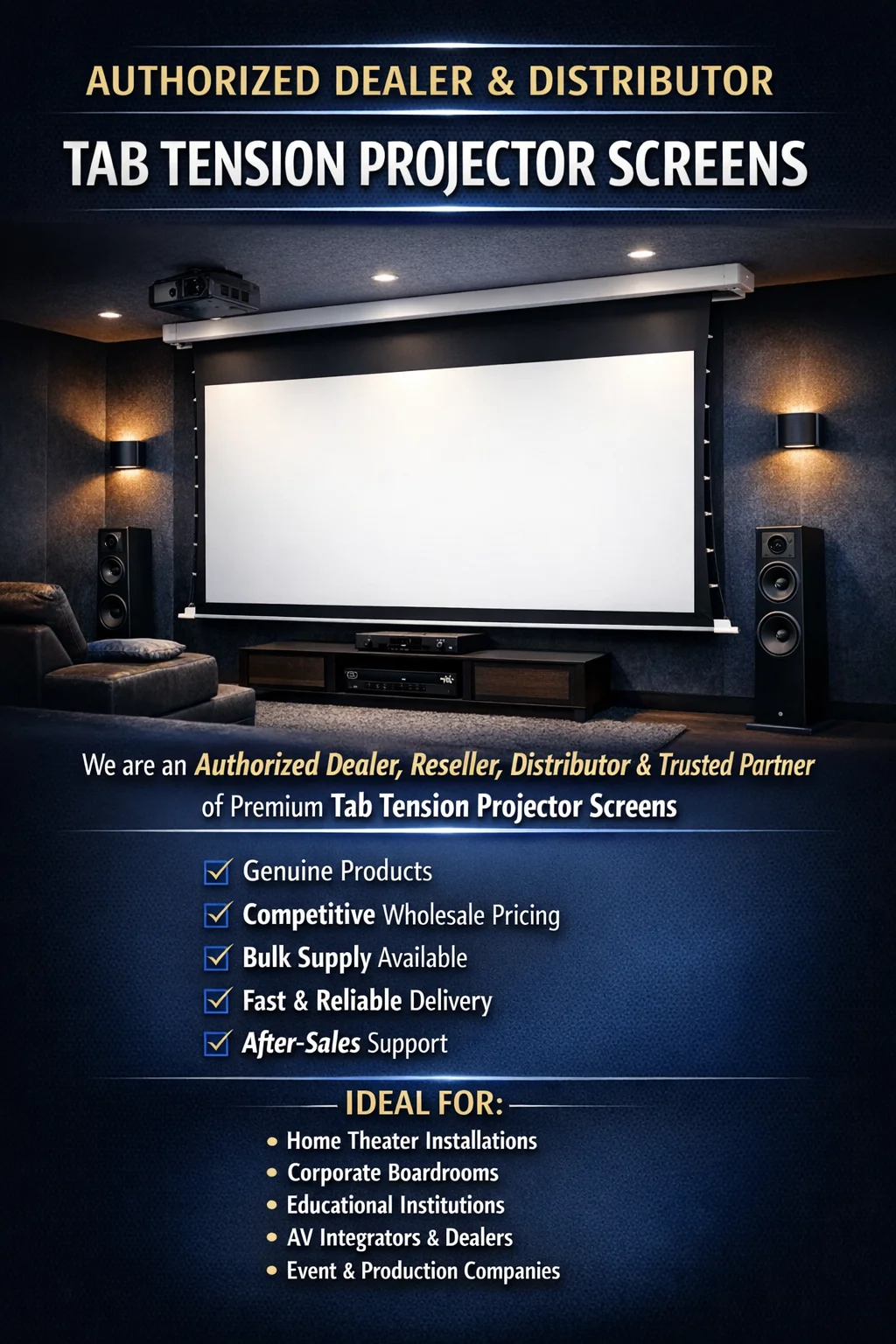 Draper Tab Tension Projector Screen