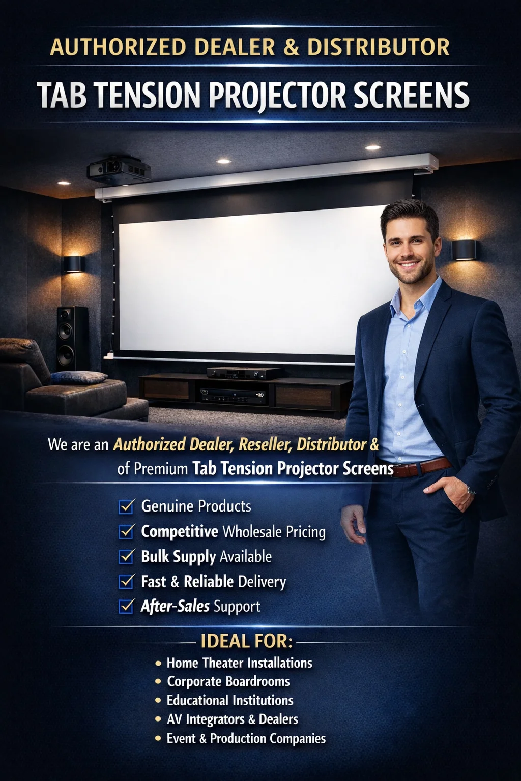 Professional Draper Tab Tension Projector Screen Solutions